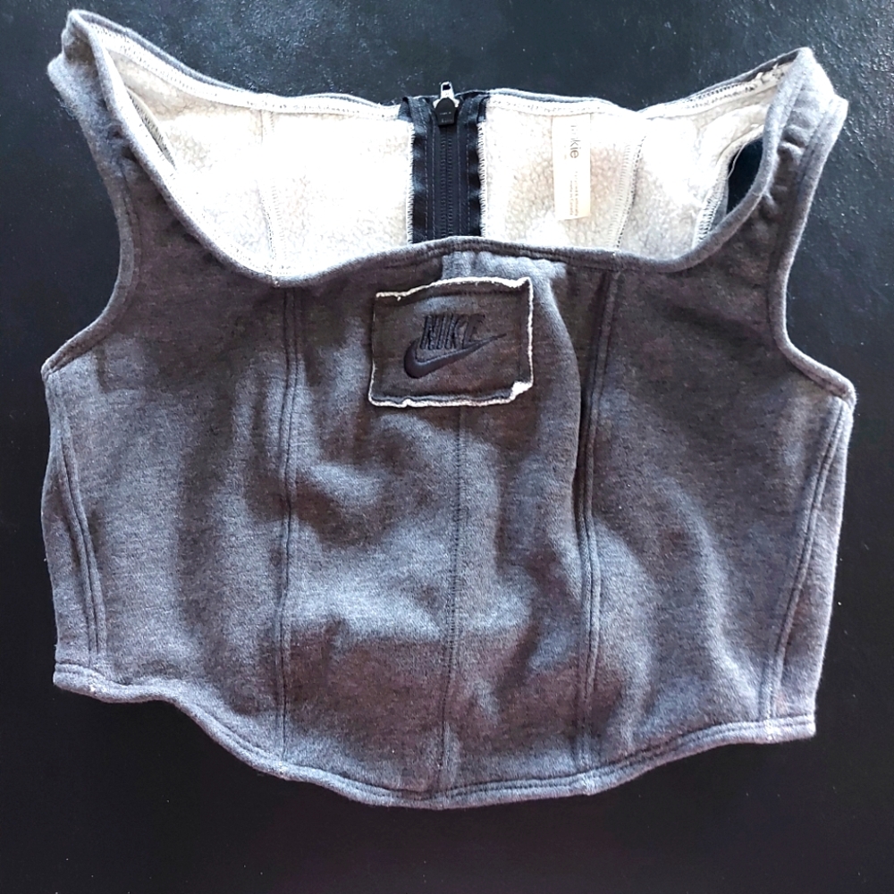 Upcycled Nike Gray Cropped Tank Top